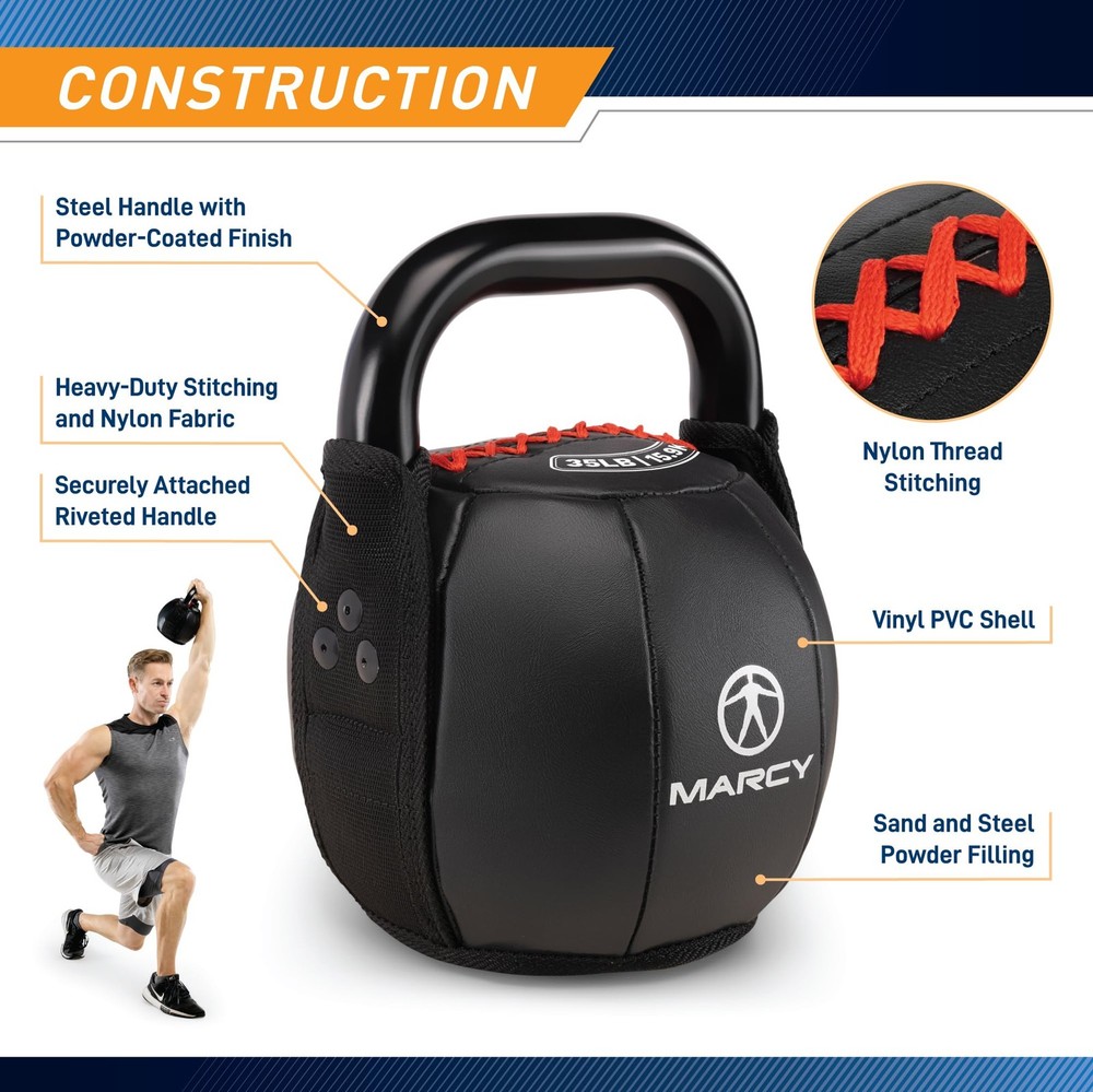 Soft Kettlebell with Handle for Weightlifting, Conditioning, Strength Trainin...