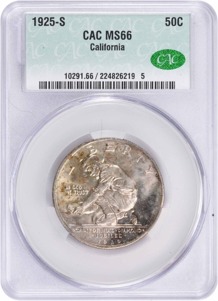 California Commemorative Silver Half Dollar 1925-S MS66 CACG