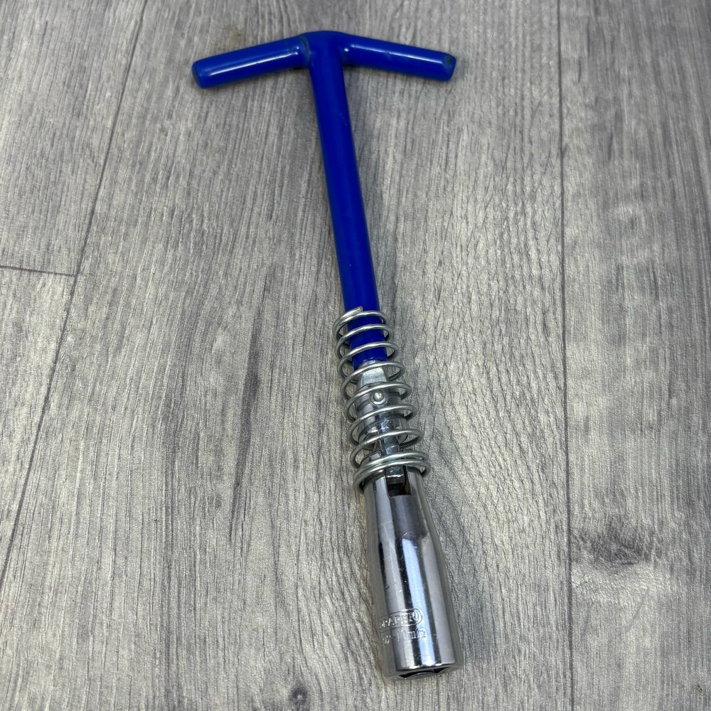 Draper T Handle Spark Plug Spanner Wrench 1402 10mm Blue Coated Spring Loaded