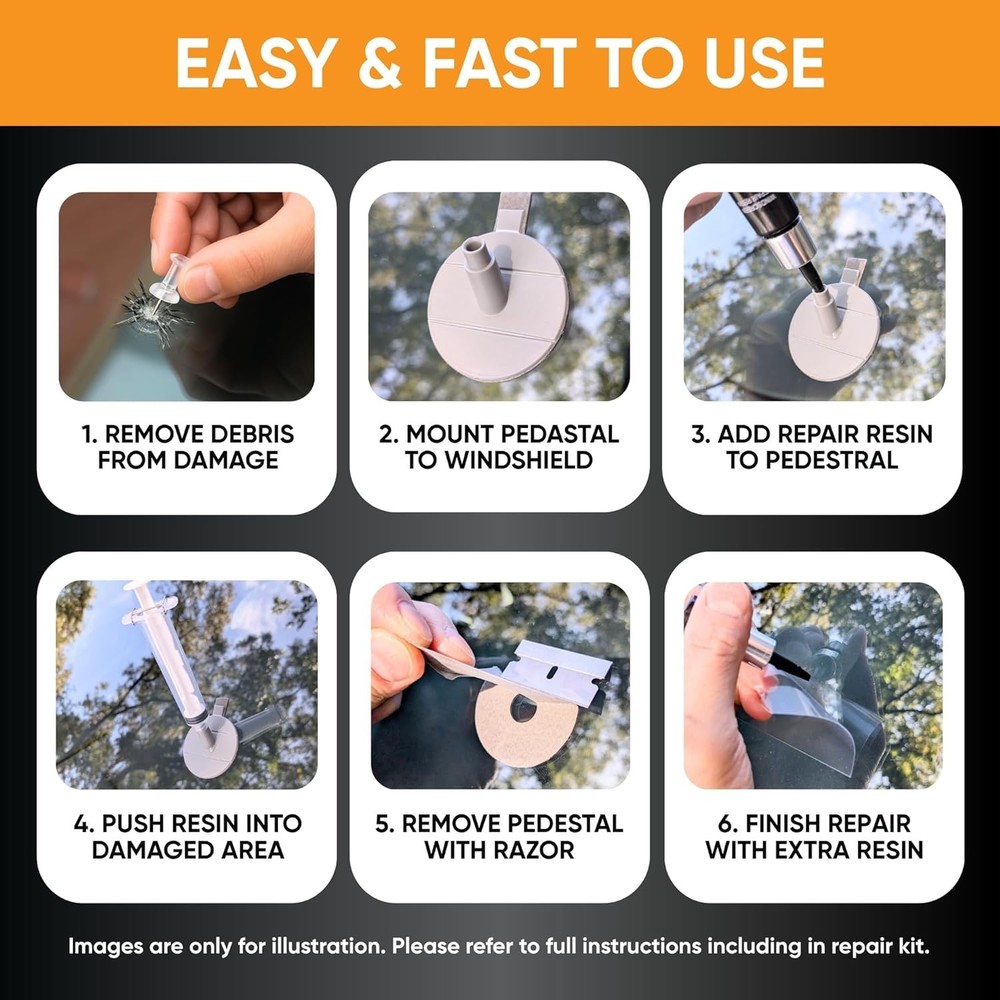 4 Pack s 4 Chips, 20-Minute Glass Rock Chip Tool