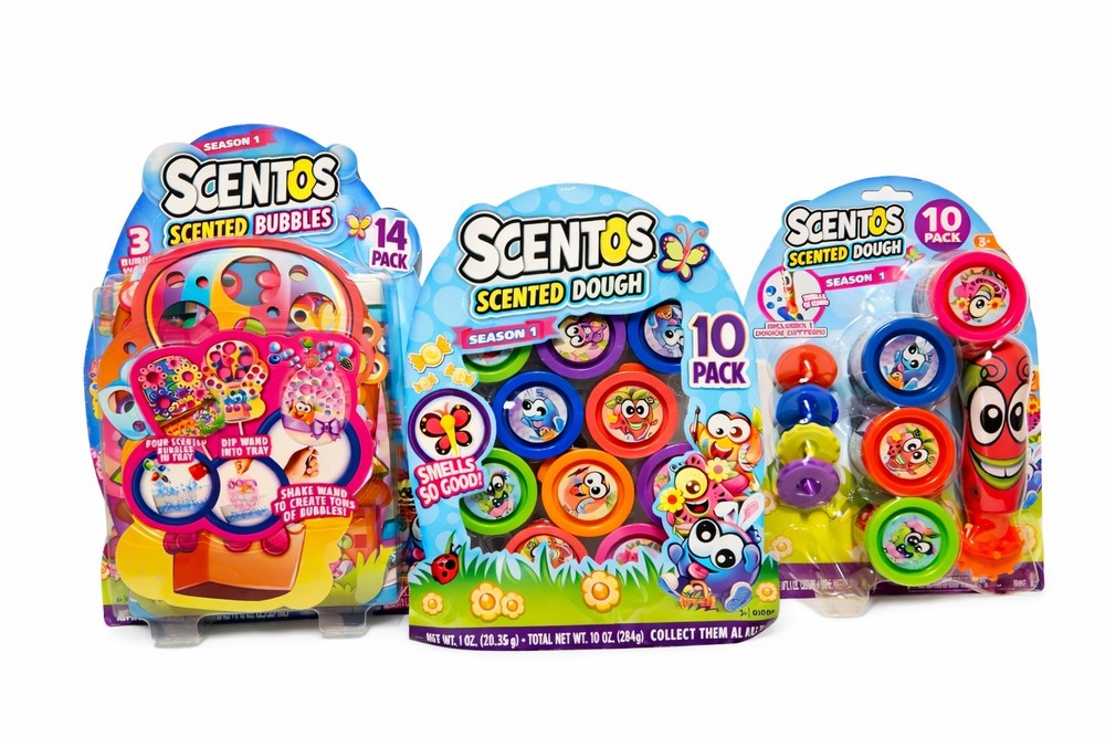 Scentos 10 Pack Scented Dough 14 Pack Bubbles & 10 Pack Dough Cutter Lot