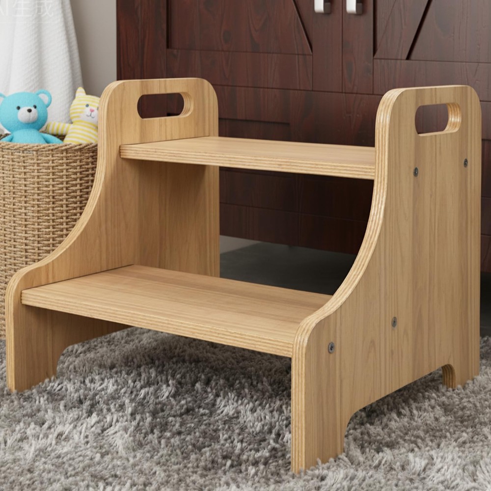Toddler Step Stool for Kids, Toddler Kitchen Stool Helper with Handles & Non-...