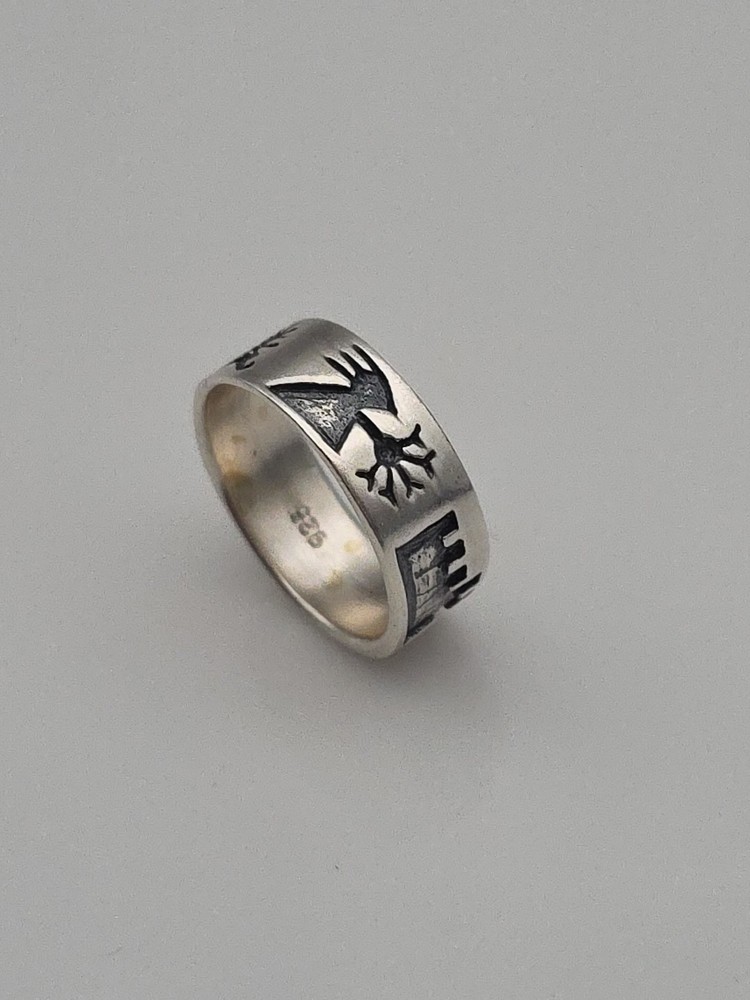 VTG STERLING SILVER NATIVE BAND RING SIZE 6.75
