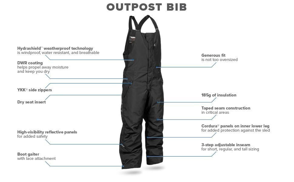 Fly Racing 2023 Outpost Bib (Orange/Black, Small)