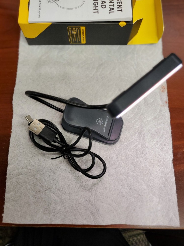 Glocusent Horizontal ET-Head Book Light for Reading in Bed, Eye Caring