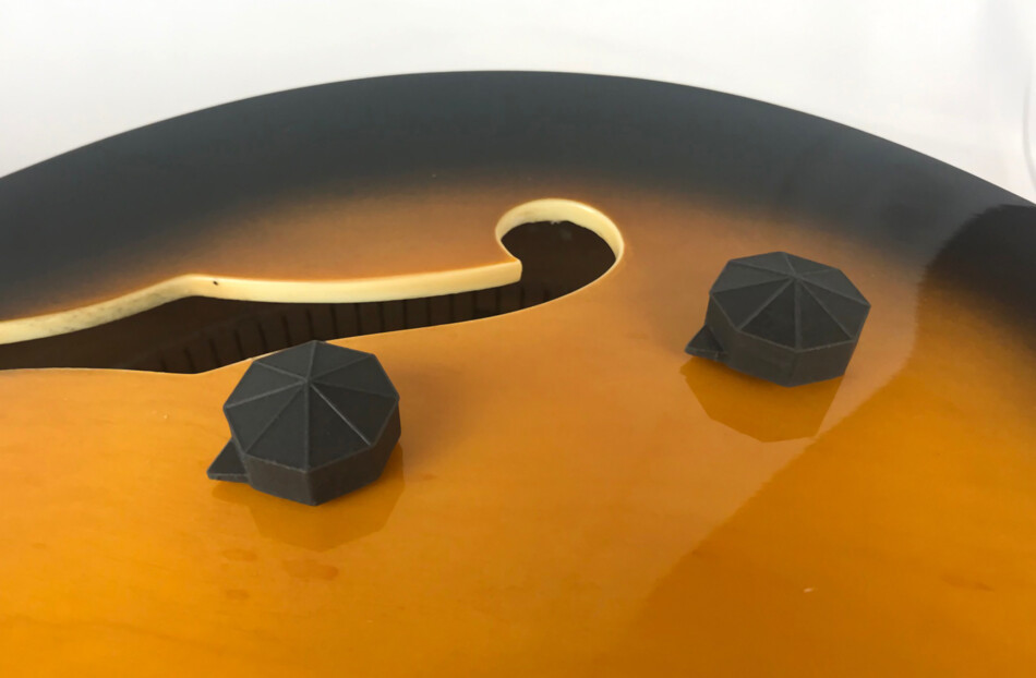 2 Vintage Daka-ware Style Octagon Pinwheel Guitar Pointer Knobs Black or White