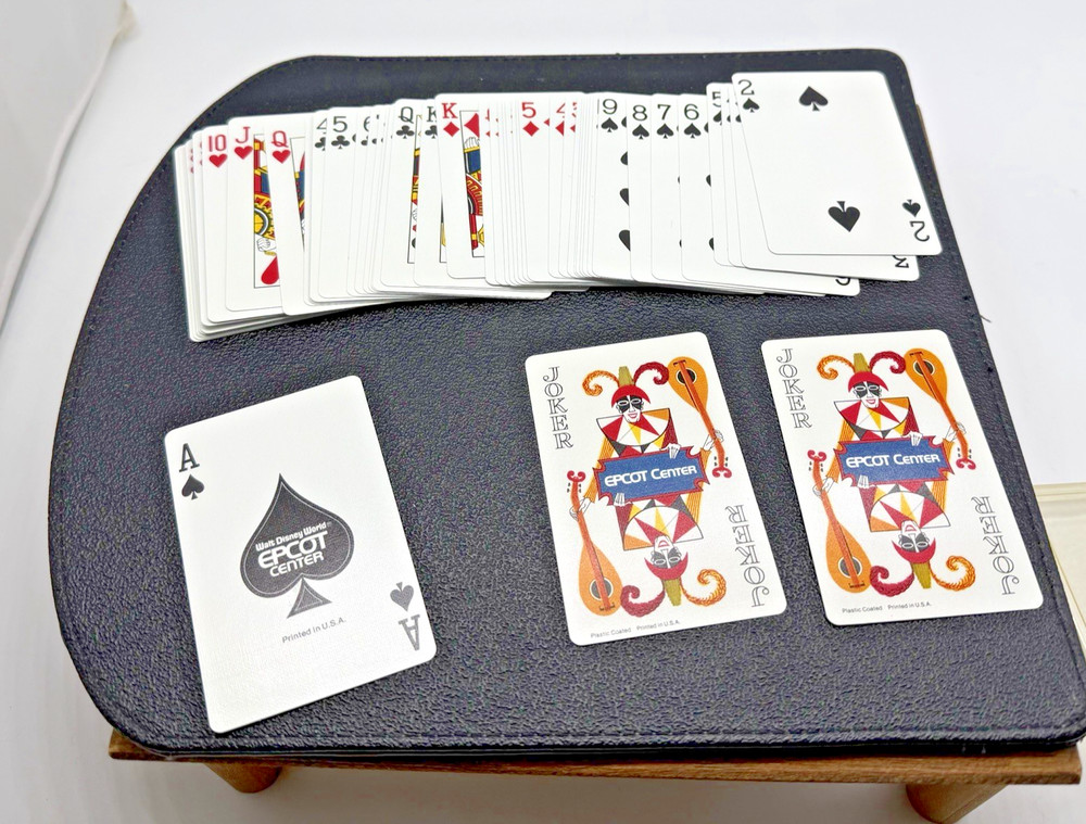 Disney Epcot Playing Cards Vintage Bridge size in original plastic case