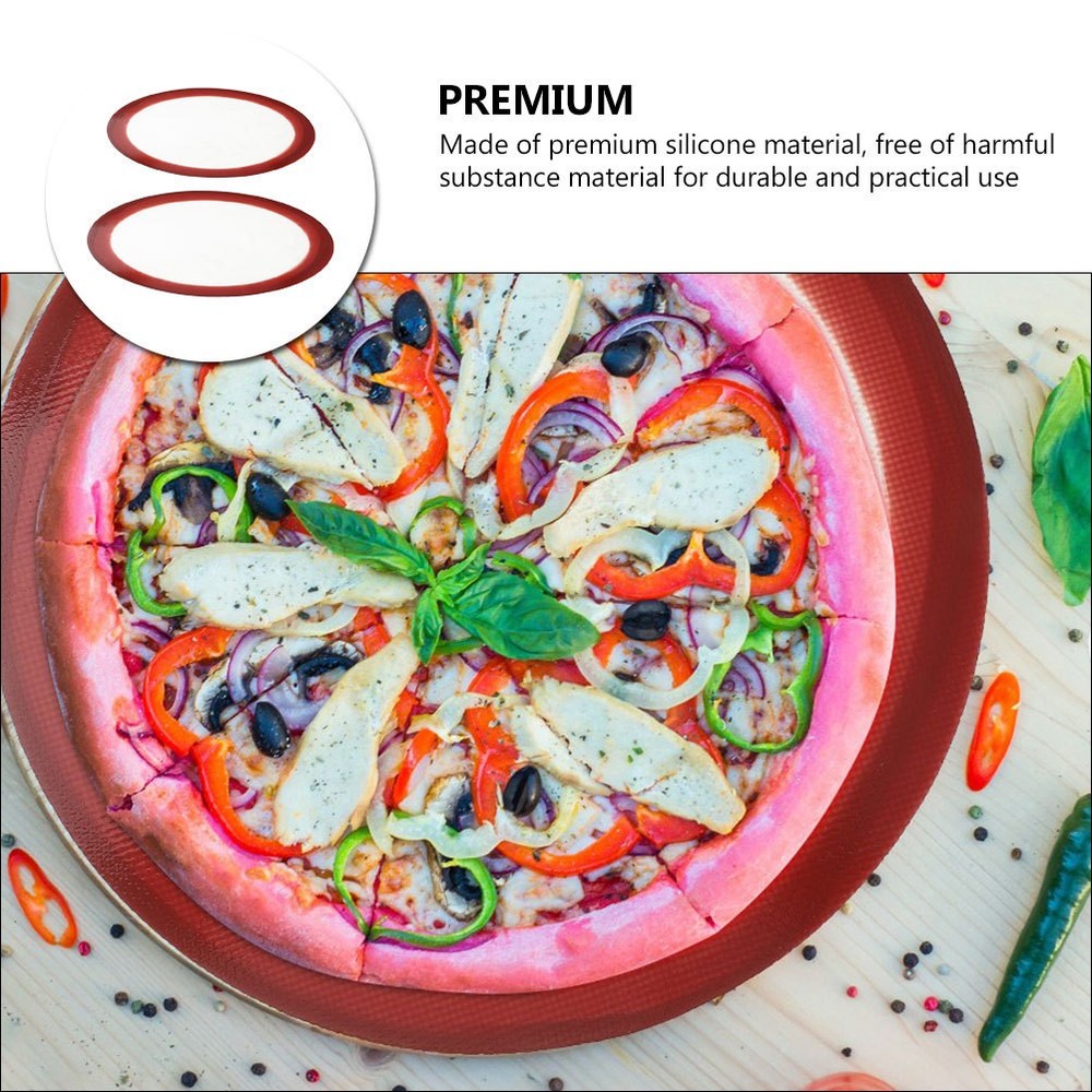 2 Pcs Round Silicone Baking Mat Non-stick Sheet Mats Kitchen Pan