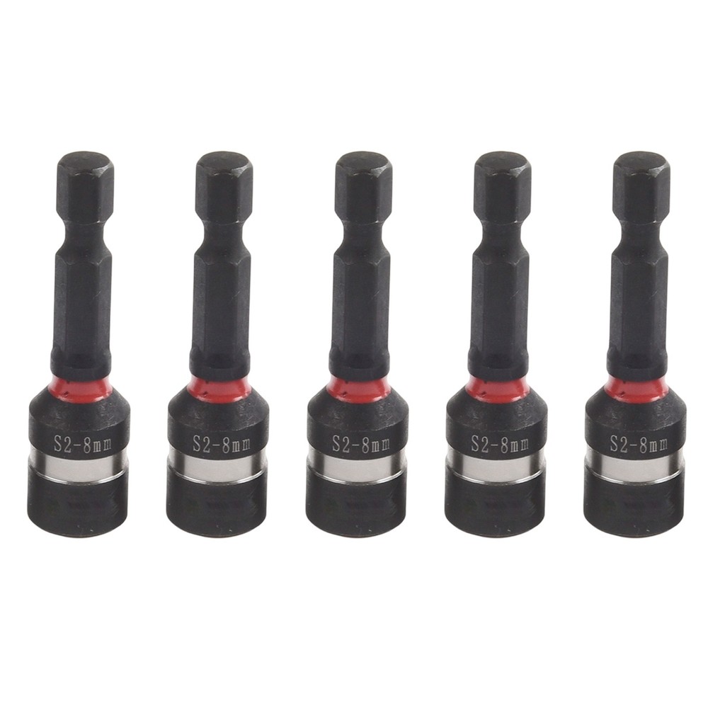 Complete Set of Magnetic Nut Screwdriver Socket Bits for Hex Shank Use