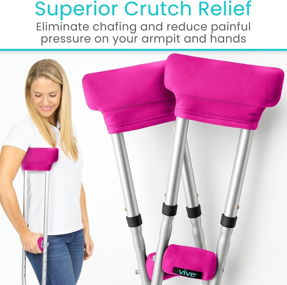 Crutch Pads & Hand Grips - Comfortable, Breathable, Machine Washable Padding ...