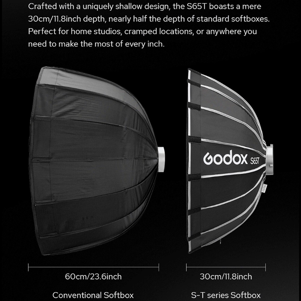 Godox S65T 65cm Umbrella Softbox Quick Release Light Diffuser Reflector + Grid