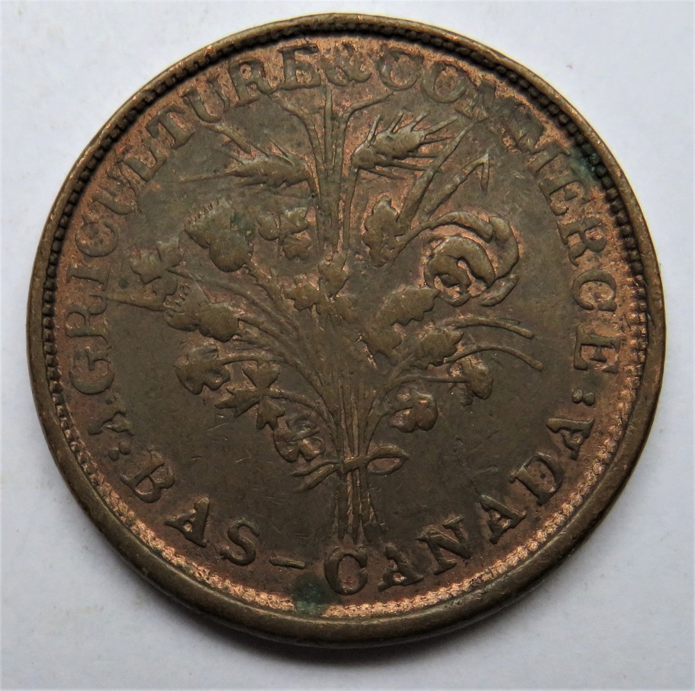 Agriculture & Commerce Bas Canada Un Sou Montreal Token