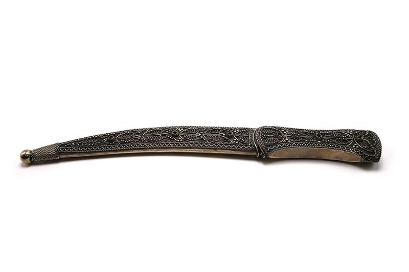 CURVED CAUCASIAN DAGGER KINDJAL WITH SCABBARD