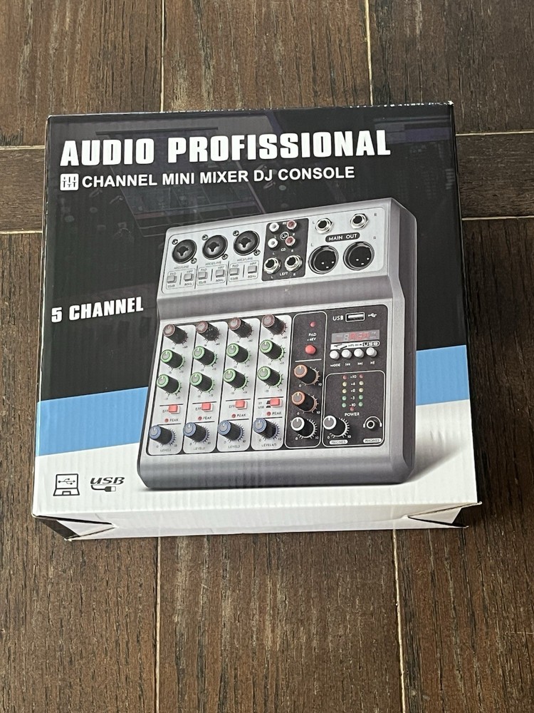 Audio Professional 5 Channel Mini Mixer DJ Console