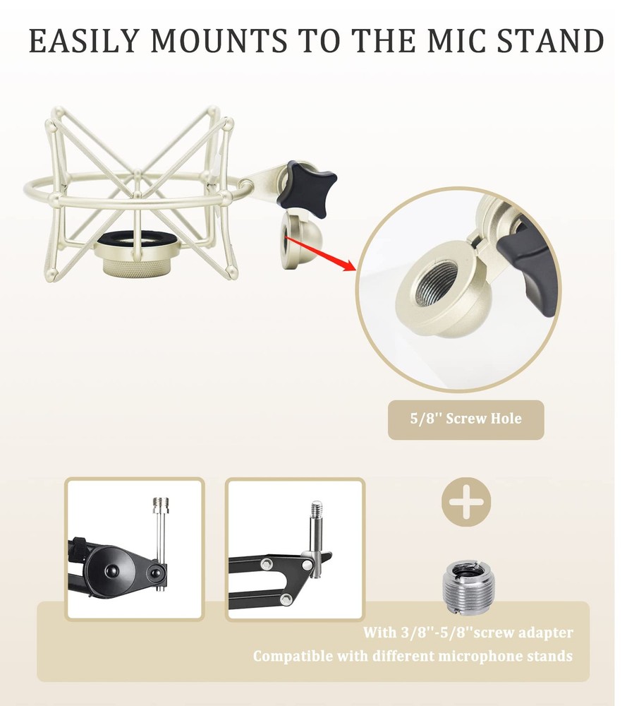 TLM 103 Shock Mount - Microphone Compatible for Neumann Medium, Silver