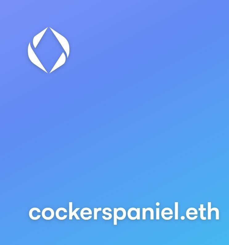 Cockerspaniel.eth Etherium Domain Name on OpenSea