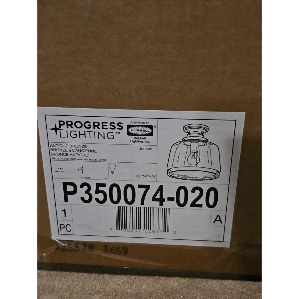 Progress Lighting Judson Close To Ceiling 1-Light Antique Bronze Flushmount