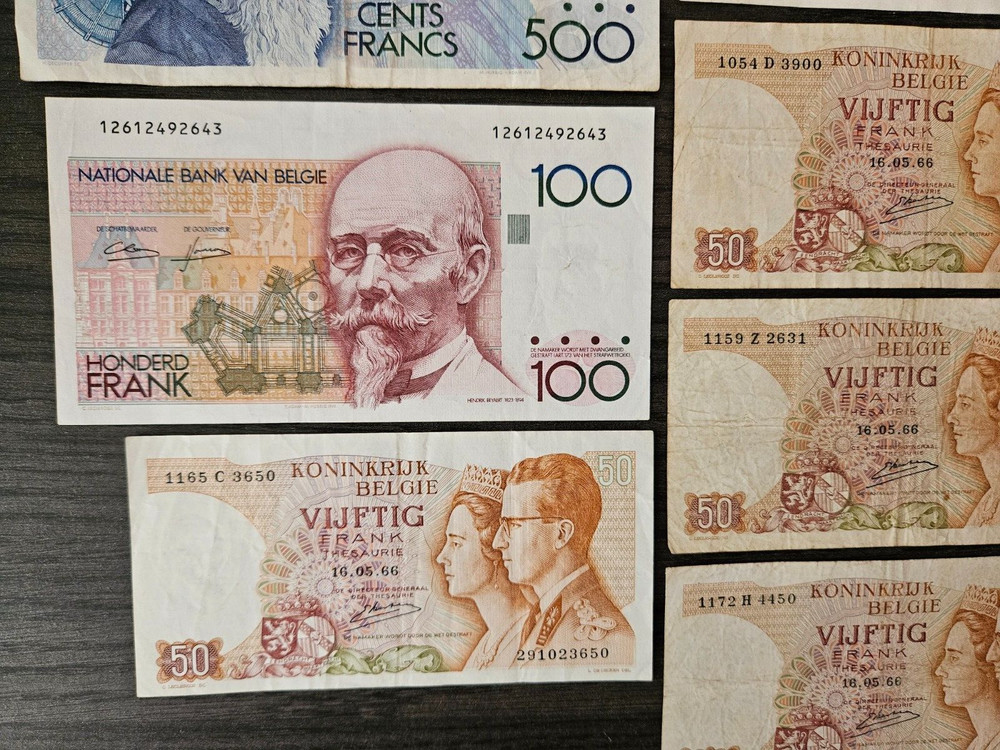 Lot Belgium 2000 francs banknotes