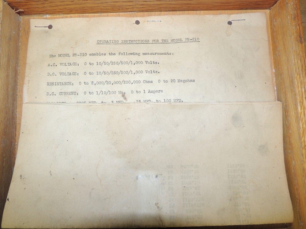 Superior Instruments PB-210 Voltmeter Multimeter in Wood Box
