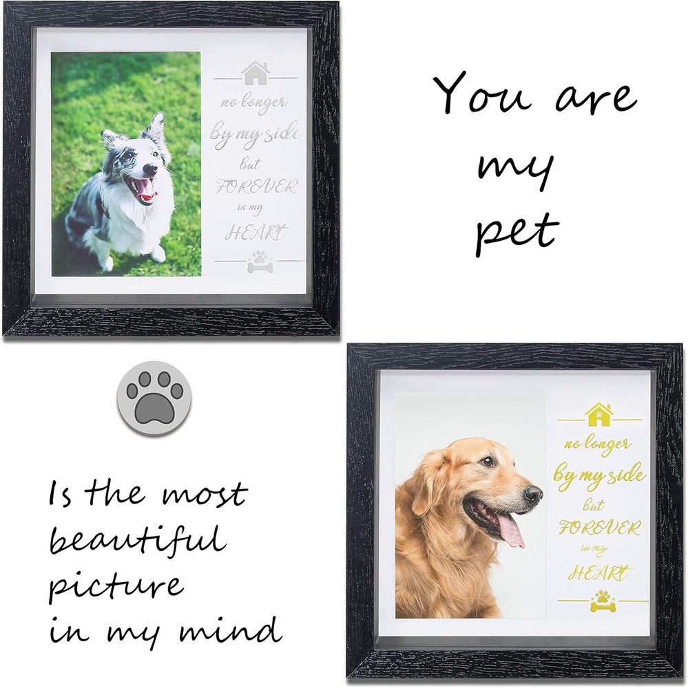 Elegant 9x9 Pet Picture Frame with Collars - Heartfelt Memory Keepsake