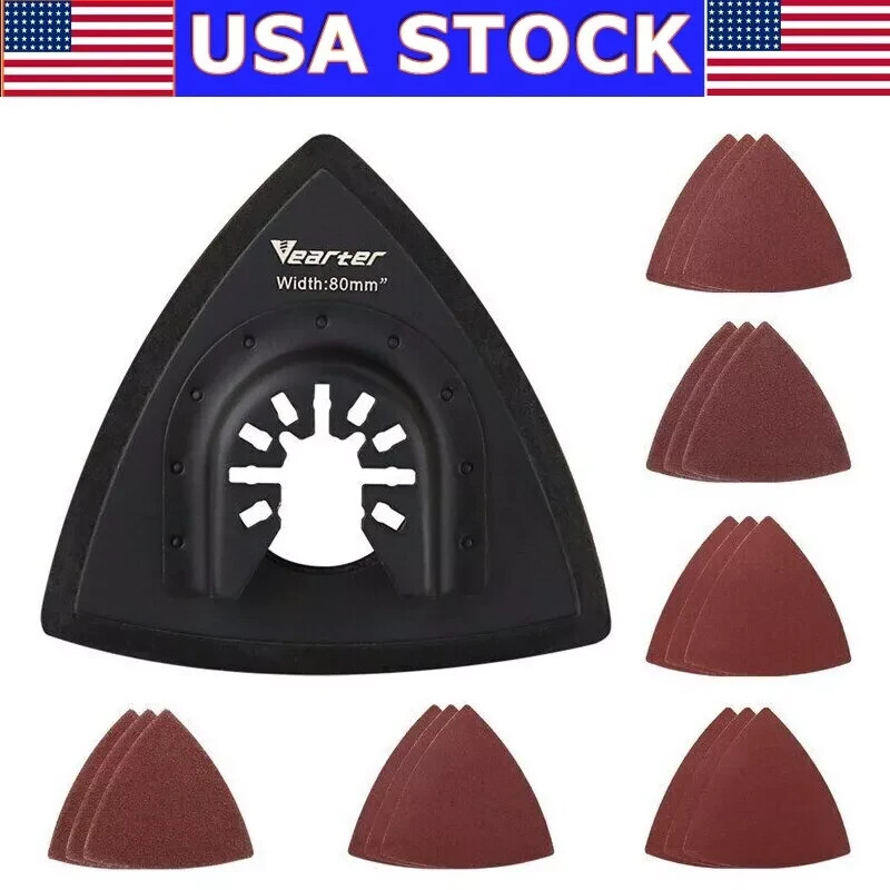 Oscillating Power Multi Tool 18 pcs Sanding Paper with Triangular Sanding Pad