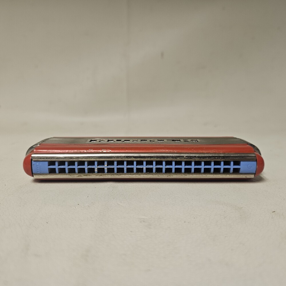 HOHNER ECHO ELITE ART DECO RED / SILVER HARMONICA W/ BOX