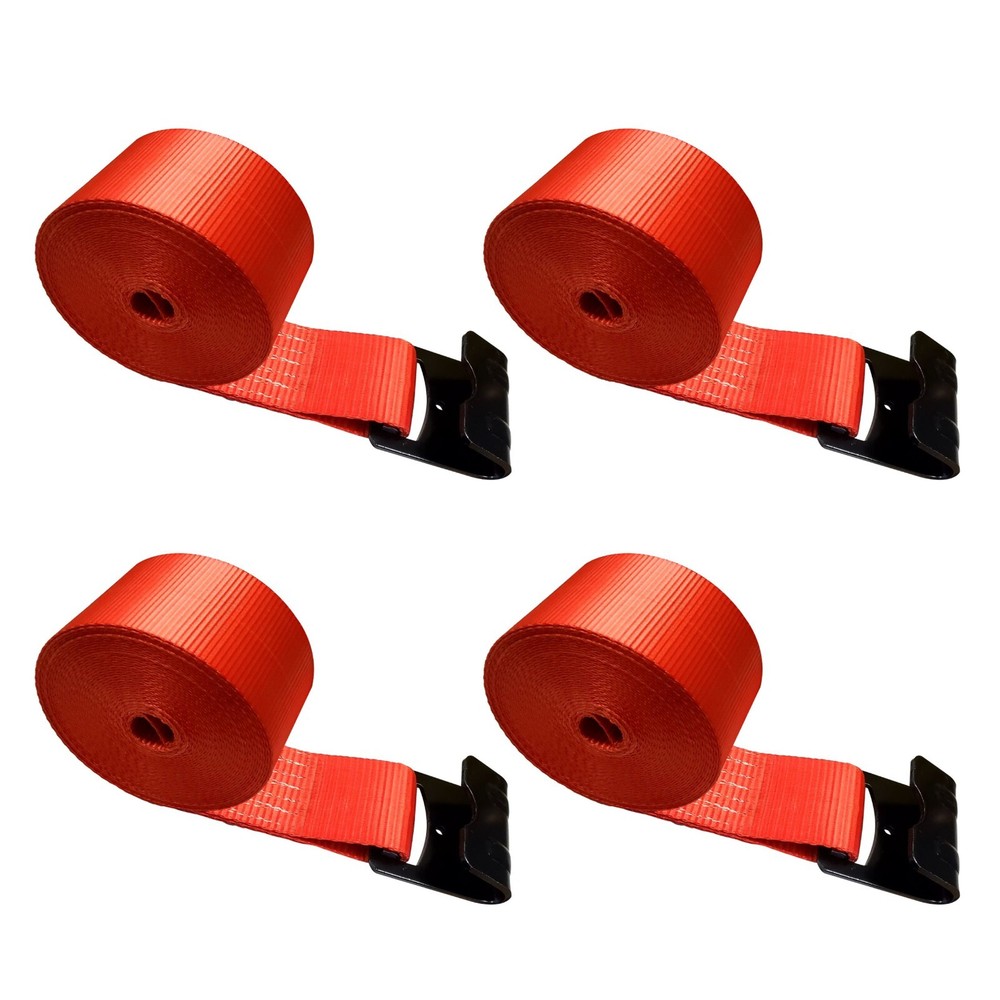 USA 4 Pack Heavy Duty 4" x 40' Flatbed Winch Tie Down Strap w/Flat Hook 5400 LBS