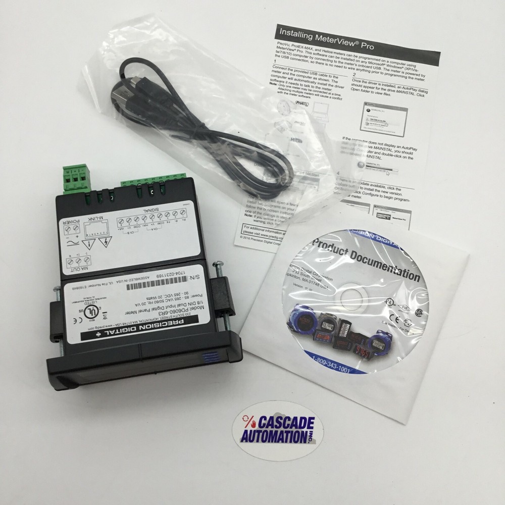 PRECISION DIGITAL PD6060-6R3 1/8 DIN DUAL INPUT DIGITAL PANEL METER