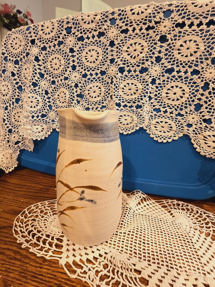 Signed Studio Art Pottery Pitcher 8" Beautiful!!