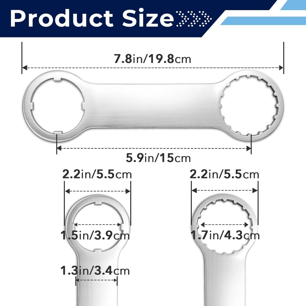 CuraceQ Ebike Wrench for Mid Drive Motor, Normal size, Silver