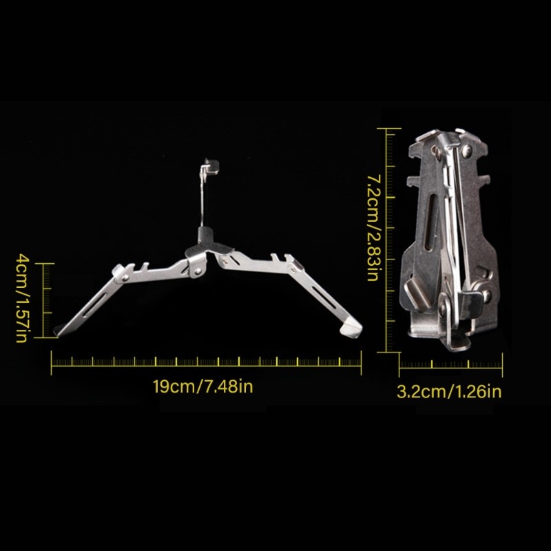 Stainless Iron Camping Gas Canister Stand Triangular Base Stability Enduring