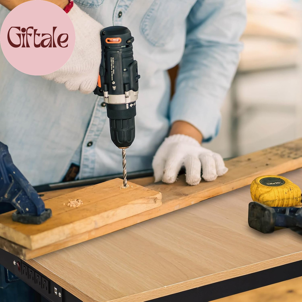 48'' Adjustable Workbench with Power Outlet, Work Table for Garage,2000 Lbs Capa