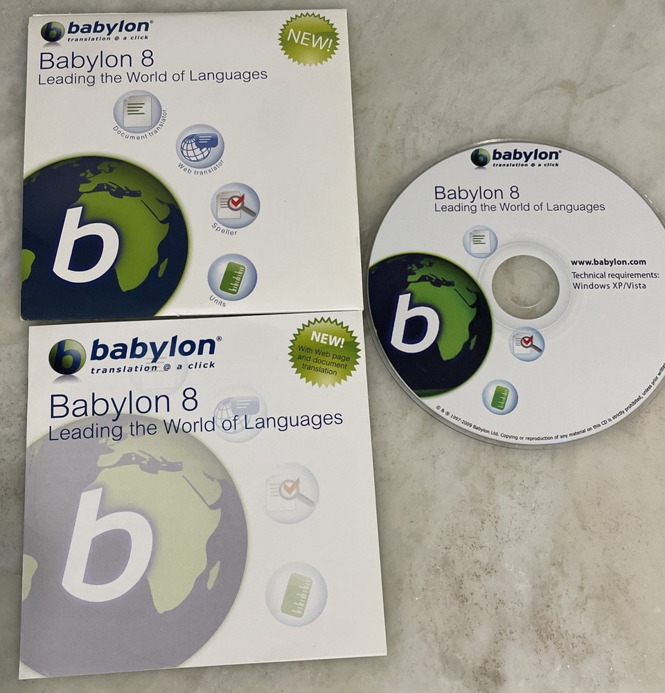 Babylon 8 Software translate Documents 75 Languages CD Windows XP