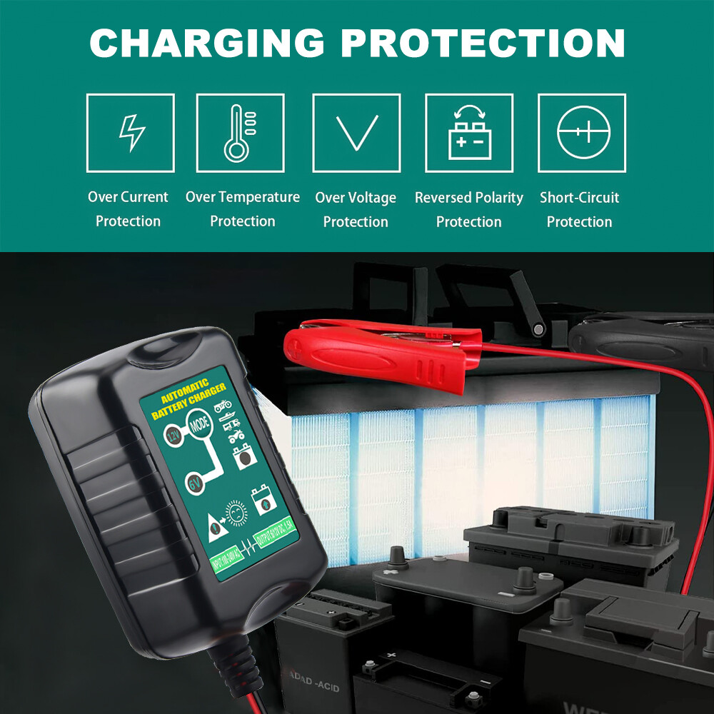4Pack 6V 12V Automatic Battery Charger Maintainer Trickle Float Motorcycle Car