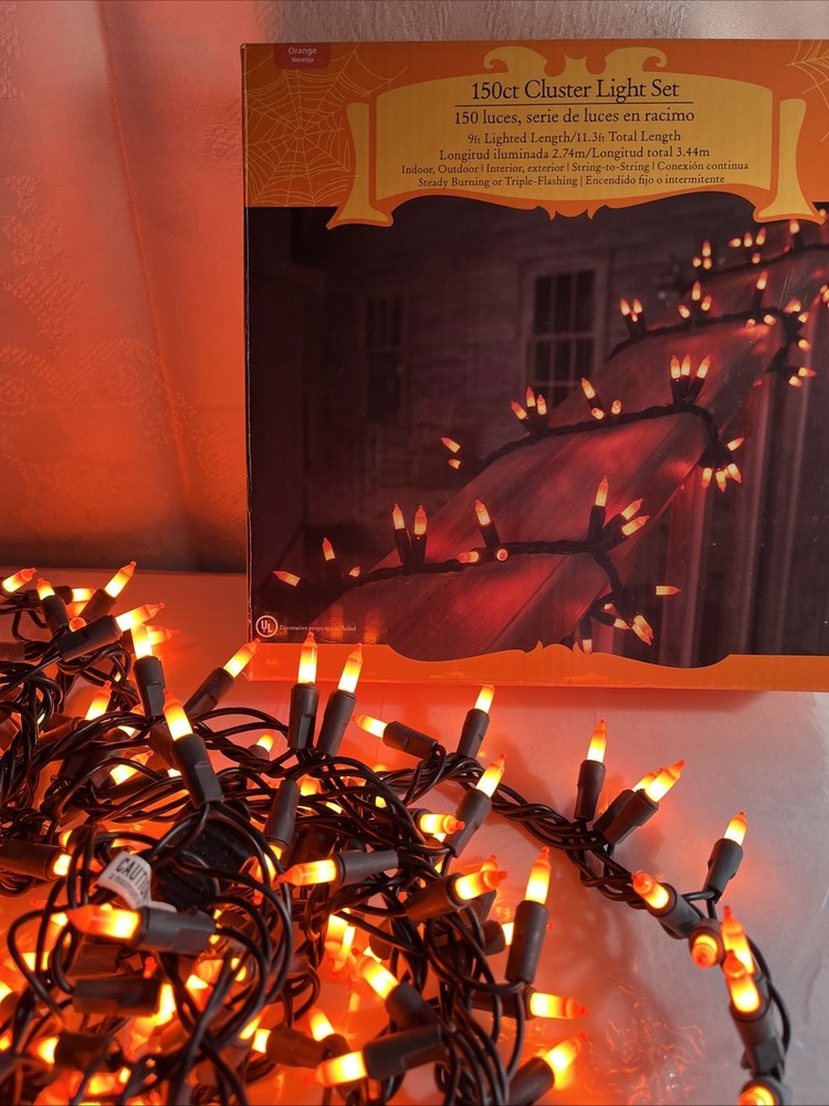 Orange Halloween Holiday String Lights 9’ Works