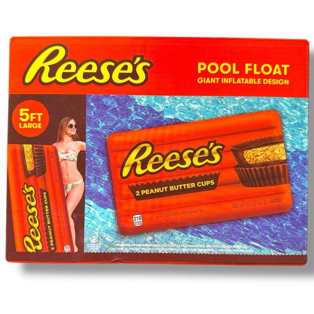 Reese's Inflatable 5’ Foot Large Pool Float Peanut Butter Cup Chocolate *NEW*