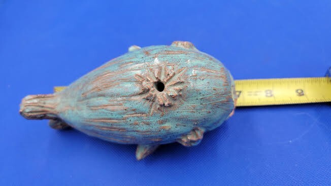 HAND CRAFTED BLUE CERAMIC WHALE DECORATIVE/INCENSE HOLDER