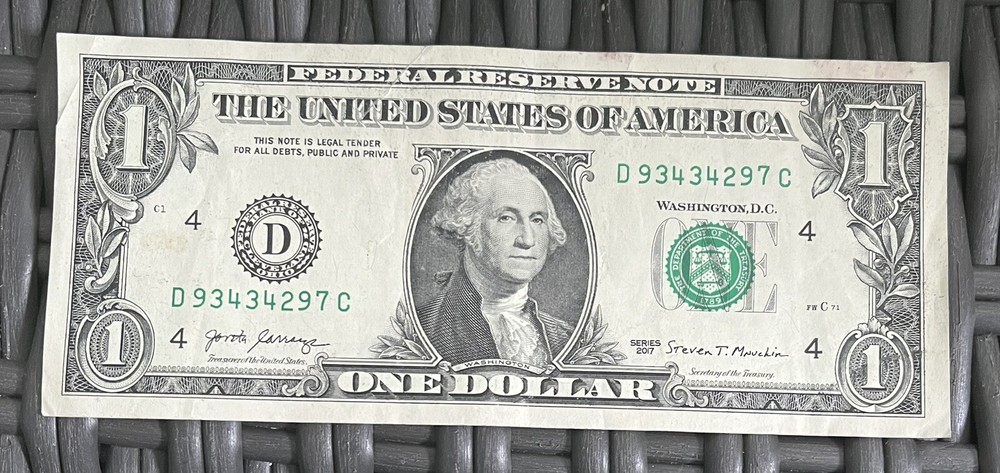 $1 Error Note Gas Pump Number Dollar Bill