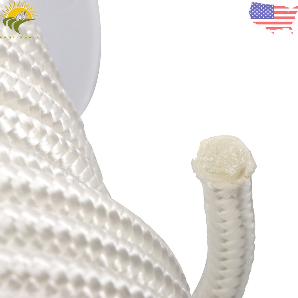 3/8" × 100' White Nylon Rope Sturdy Spool Solid Braid Rope Abrasion Resistance
