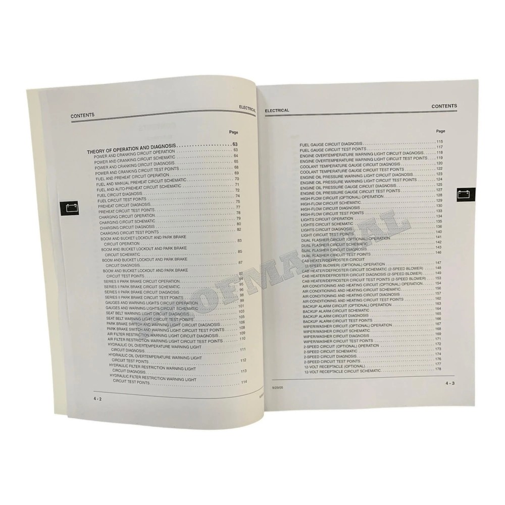 John Deere 260 270 Skid-Steer Loader Electr Schematic Service Manual *Send SN