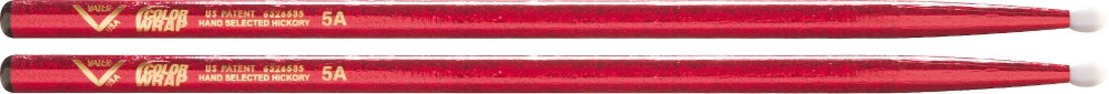 Vater Color Wrap Nylon Tip Sticks Red Sparkle 5A