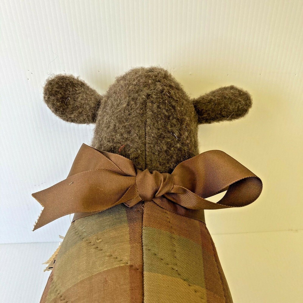 Nancy Kline Primitive Handmade Lamb- Created From Antique Buggy Blanket B5-19