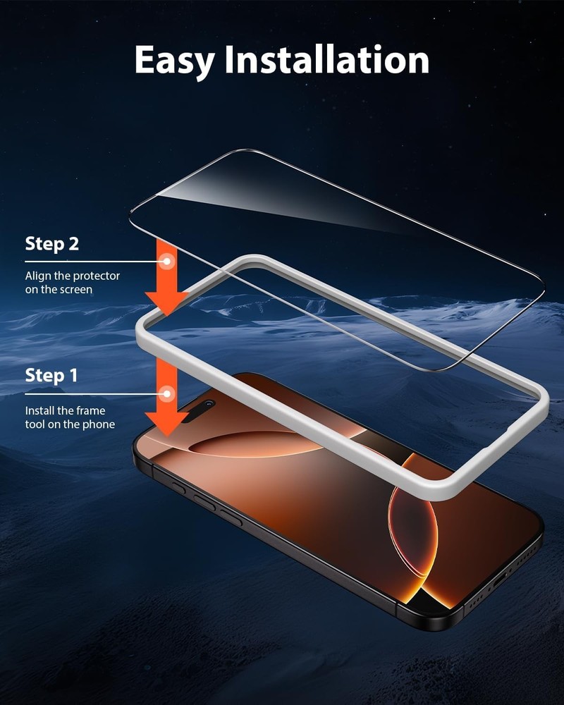 3 Pack Screen Protector for iPhone 16/ iPhone 15 6.1", [9H+ Tempered Glass][Easy