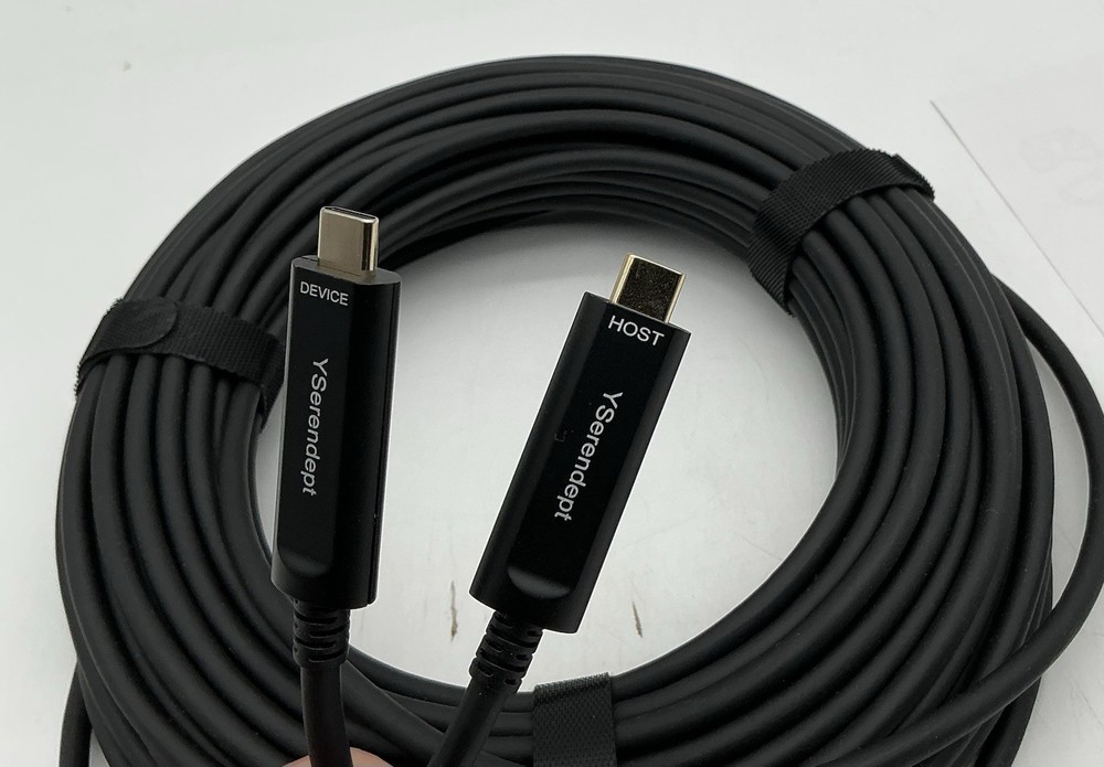 Fiber Optic USB C Cable 50ft, USB 3.1, 10Gbps Active Optical (open Box).