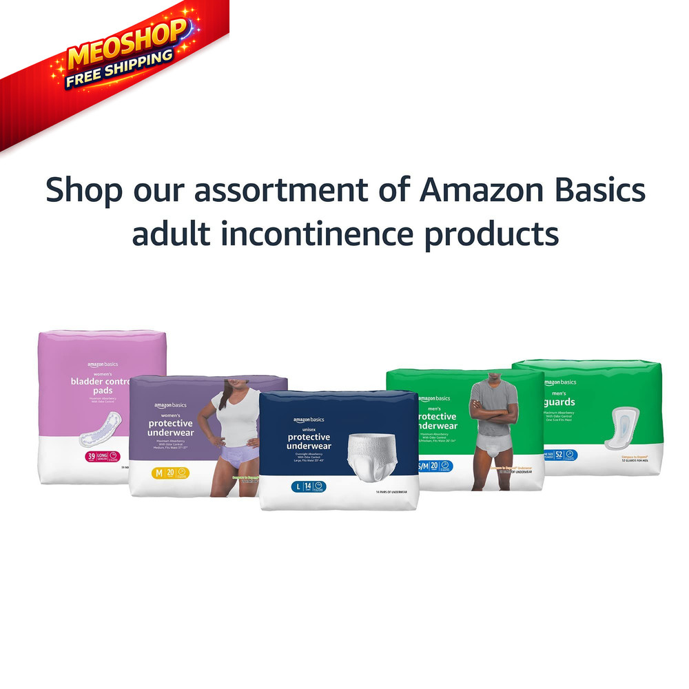 Amazon Basics Men's Incontinence Guards, Maximum Absorbency, 104 Count, White