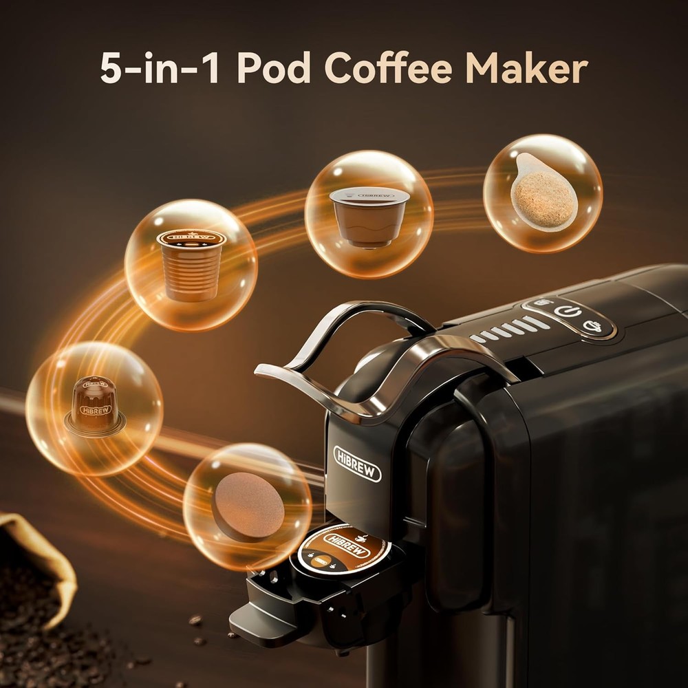 5 in 1 Coffee Machine Capsule Espresso Maker