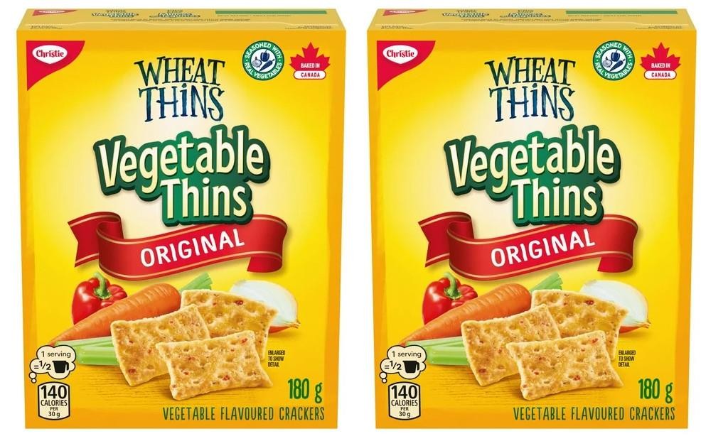 Wheat Thins Vegetable Thins Crackers, 180g (2 Pack)