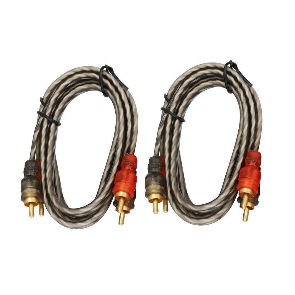 Professional 2PCS RCA Cables 2 Channel Twisted 4Ft Shielded Interconnect Wire