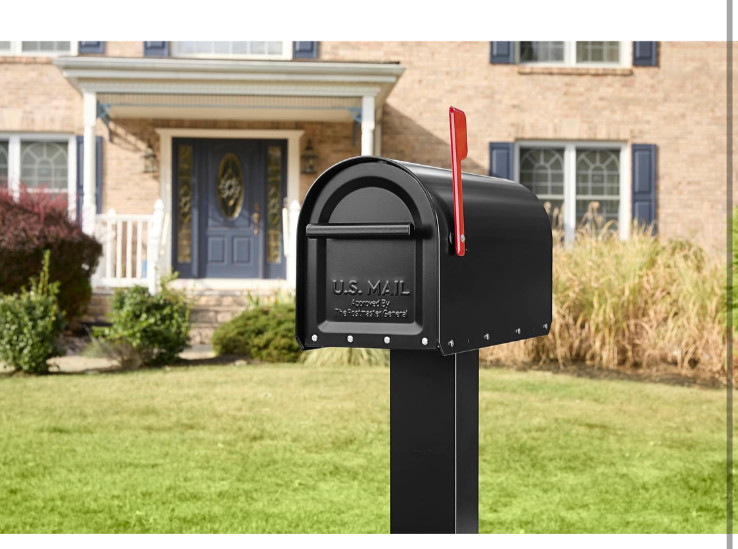 MAILBOX 5560B-R-10 Architectural Mailboxes Sequoia Post Mount Mailbox, Large, BL