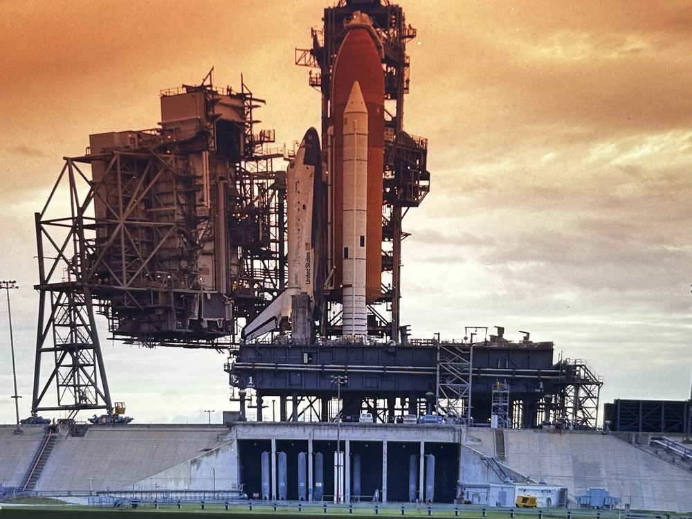 1982 NASA KSC Space Shuttle Columbia STS-4 Launchpad Presentation Transparency